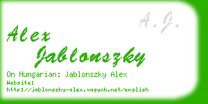 alex jablonszky business card